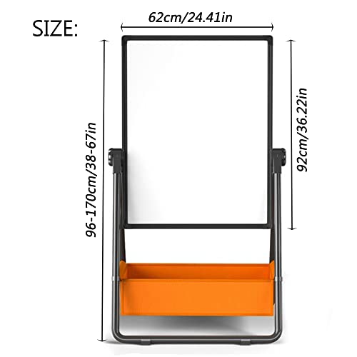 N / B Caballete de borrado en seco, Pizarra Blanca de 360 ​​° con Soporte en U, Altura Ajustable, Doble Cara, Ultraligera, fácil de Escribir, rotar, Plegar y almacenar, pizarras para la enseñanza