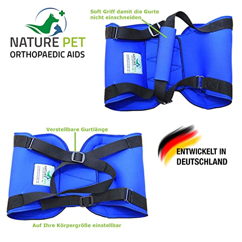 NATURE PET Accesorio Posterior para Transportar Perros - Asistencia en la rehabilitación y en Caso de Problemas en la Columna Vertebral, la Cadera y Las Rodillas - Negro - M