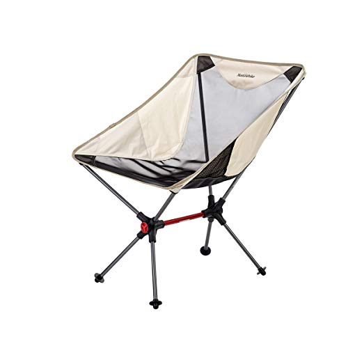 Naturehike Silla Silla Plegable Portátil Ultraligero Luna Silla Que Acampa Luz se Puede Utilizar para el Jardín y Pesca de Picnic (Caqui)