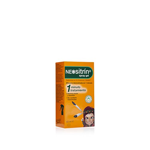 Neositrín Spray Gel Tratamiento para Eliminar Piojos y Liendres en 1 Minuto -60ml