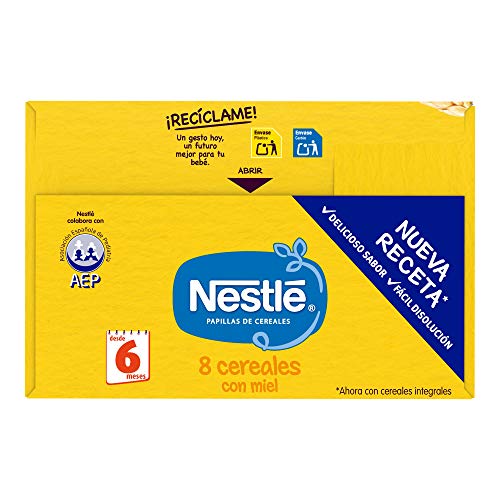 Nestlé Papillas 8 Cereales con Miel, 6+ Meses, 900g