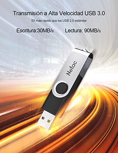 Netac Memorias Flash USB 3.0 128GB, Flash Drive, Mini Pendrive, hasta 85MB/s, para Computadora/Almacenamiento móvil