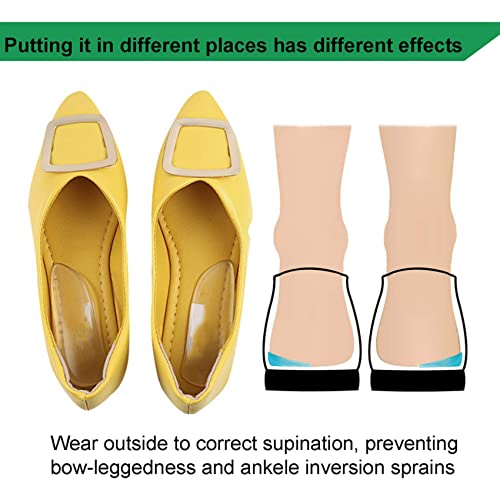 Noblik 4 Pares de Plantillas de Silicona con CuñA Medial y Lateral en el TalóN: Inserciones Adhesivas Correctivas