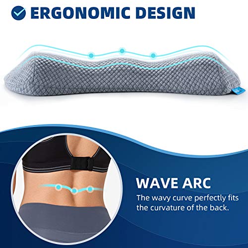 NOFFA Cojín de Apoyo Lumbar para Cama, Almohada de Espuma viscoelástica para la Parte Inferior de la Espalda para Dormir, Almohada Lumbar Proporciona Suficiente Apoyo