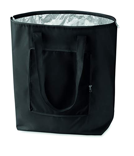 noTrash2003 Bolsa de la compra plegable con funda, ligera y estable, con revestimiento interior de aluminio, función de refrigeración, en varios colores atractivos (negro)