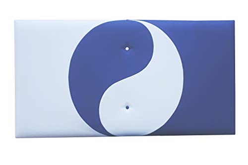 ONEK-DECCO Cabecero de Cama Mod.Ying Yang tapizado en Polipiel,Acolchado de Espuma Varias Medidas y Colores,Cabezal niños, Juvenil y Cama Matrimonio (135x70, Blanco-MARRÓN)