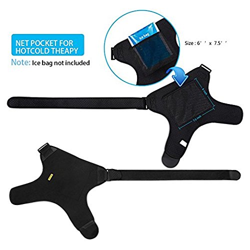 Ortesis de hombro para hombres y mujeres - Alivio de manga de ajuste ajustable para lesiones de hombro, tendinitis para soporte de manguito rotador desgarrado, manga de compresión de hombro de neopren