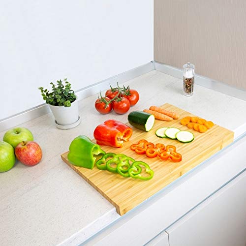 ORYX 5073000 Cocina Fabricada En Madera De Bambu 100% con Borde 46x30,5 cm.Tabla Cortar,Carne Pescado,Verduras,Frutas,Alimentos