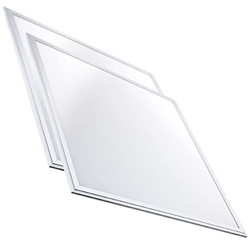 Pack 2x Luminaria Panel LED 60x60 cm, 40W Ultrafino. Color Blanco Frio (6500K). Idoneo Techo Modular. 3600 Lumenes.