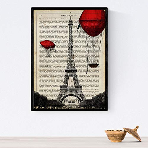 Pack de láminas para enmarcar París Je T'Aime. Posters Estilo romantico. Decoración de hogar. Láminas para enmarcar. Papel 250 Gramos Alta Calidad