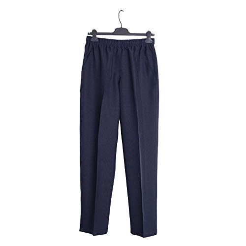 Pantalón Adaptado Hombre - Tallas Grandes - Pantalon Vestir con Goma en la Cintura (Marino, 2XL)