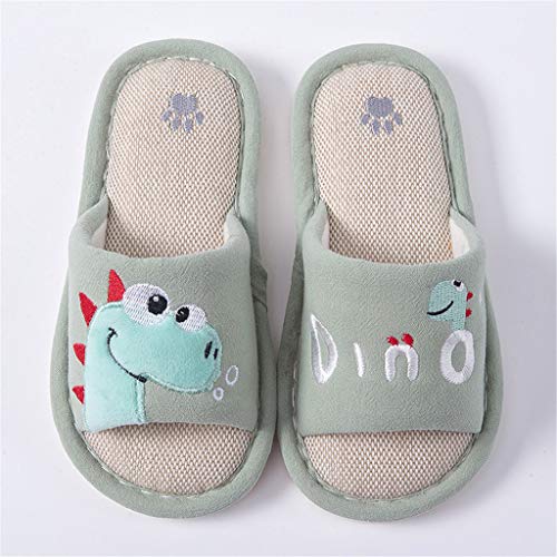 Pantuflas Animales Niños Niñas Zapatillas Casa Interior y Exterior Babuchas Comoda Peludas Slippers Ortopedicas Zapatos Botines Antideslizante Disfraz Dinosaurios Juguetes (Verde, 33.5)