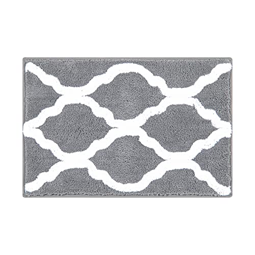 Pauwer Microfibra Baño Alfombra, Alfombra de baño Antideslizante Alfombra Lavable a máquina, Gris, 45×65cm