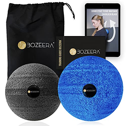 [Pelota Masaje Muscular 8 cm y 10 cm] Pelota de Masaje Muscular - Bolas Masaje Miofascial Pequeña y Grande - Bola Masaje de 8 cm y 10 cm Incluye Vídeo, Folleto y Bolsa - Premium Set