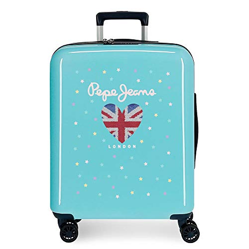 Pepe Jeans Estela Maleta de Cabina Azul 40x55x20 cms Rígida ABS Cierre TSA Integrado 38,4L 2 kgs 4 Ruedas Dobles