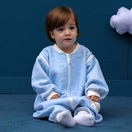 Pijama para bebé, de manga larga, para invierno, con diseño de perro, con pies, de algodón, para niños y niñas