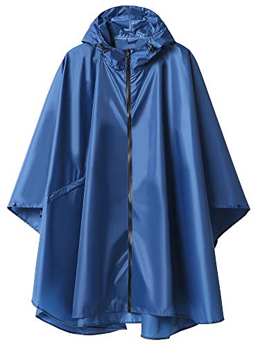 Poncho Impermeable Reutilizable Adulto Unisex Chubasquero Capa de Lluvia Nieve Azul