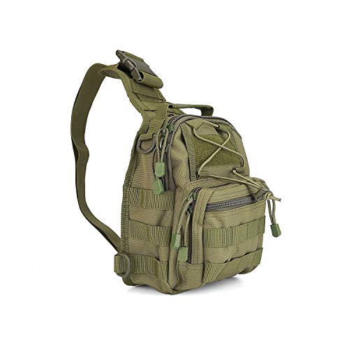 Procase Bandolera Táctica Hombre, Bolsa Militar de Deporte al Aire Libre, Mochila Cruzada Hombro Multifuncional para Cazar, Acampada y Senderismo -Verde