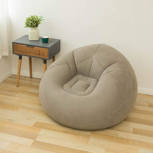 Puf hinchable, sofá hinchable, asientos hinchables, portátiles, lavables, silla hinchable, sin relleno, sofá hinchable, para salón, dormitorio, interior y exterior (café)