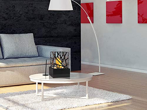 Purline Amaltea Biochimenea de sobremesa para uso interior o exterior con diseño moderno color negro