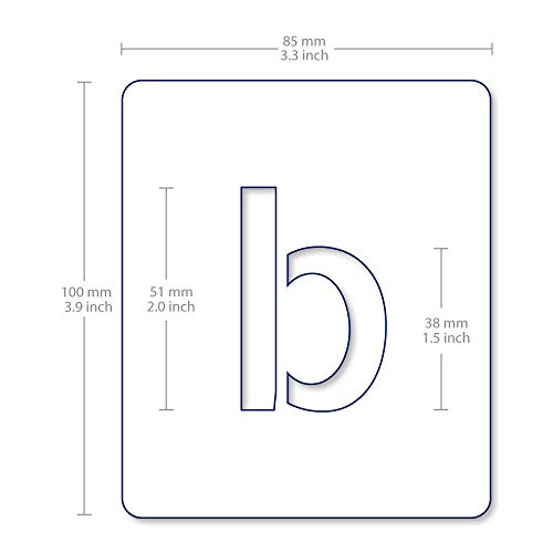 QBIX Juego de plantillas de letras, plantilla del alfabeto, minúsculas, tipo de letra, altura 5 cm, pintura reutilizable, artesanía, pared, plantilla para muebles