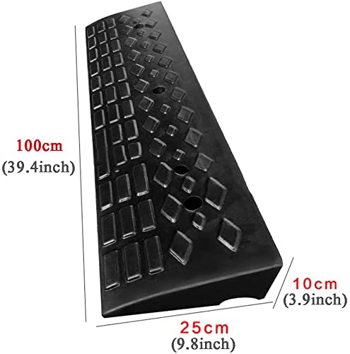 Rampa Rampas de goma Ramps Rampa de umbral Líneas antideslizantes Capacidad de cojinete 5000kg for varios modelos de autos sillas de ruedas (Size : 100x25x10cm (39.4x9.8x3.9inch))