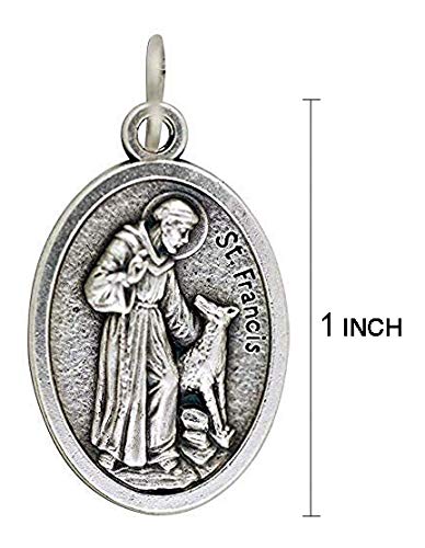 Religious Gifts St Francis Dog Tag - Saint Francis of Assisi Silver Tone Pet Medal, 1 Inch