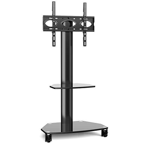 RFIVER Soporte TV Ruedas de Suelo para Television de 27 a 55 Pulgadas Soporte TV Pie con Altura Ajustable y Giratorio TF9001