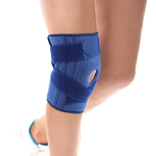 Rodilleras Deportivas con Soporte de Resorte, Rodilleras Menisco y Ligamento Se Adapta al Protector de Rótula Abierto Prevenir Desgarro de Menisco, Artritis, Ligamento Cruzado Anterior (Azul)