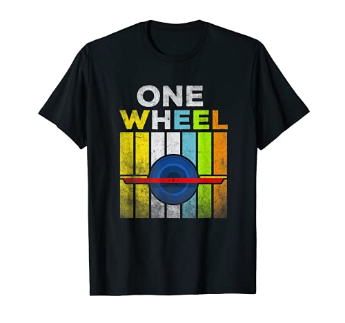 Rueda única retro desgastada de Onewheel. Camiseta