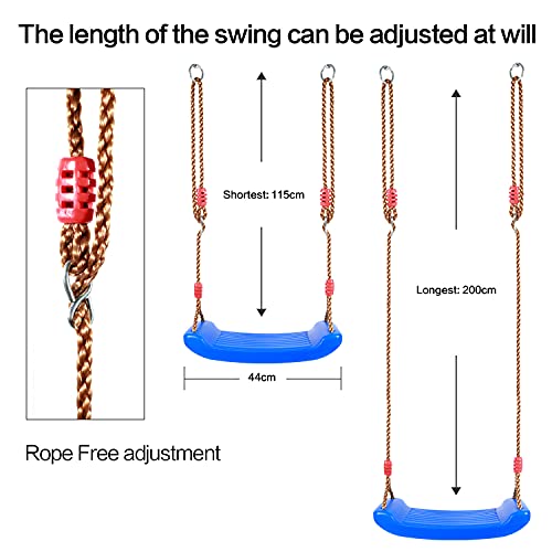 RUNPRISM Exterior Columpio Jardin, Columpios Infantiles, Juego de Asiento de Antideslizante Columpio para Niños, Columpio Ajustable en Altura