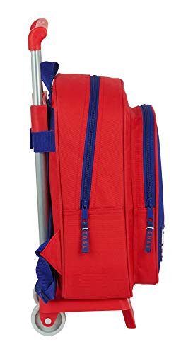 safta 612045020 Mochila pequeña Ruedas, Carro, Trolley Atlético de Madrid, Rojo