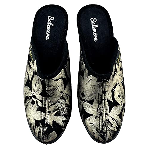 SALEMERA - Zapatillas DE CASA con CUÑA Alta Estampada 876159 Sintético Mujer Color: Pinar BEIG Talla: 39