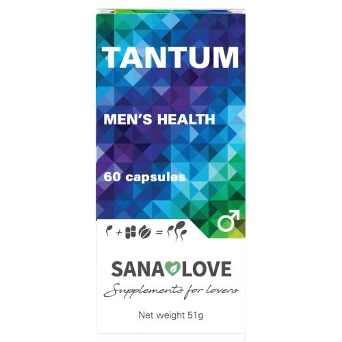 SANA LOVE® -TANTUM - Naturalmente mejor espermatogénesis. Vegano, vegetariano, sin gluten, sin conservantes, sin aromas adicionales, sin frutos secos, no modificado genéticamente,Pack(1x60 cápsulas)