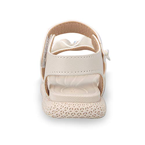 Sandalias con Punta Abierta para Niñas Pequeñas Niño Infantiles Zapatos de Vestir Calzado Verano para 1-6 Años (Beige, EU 22)