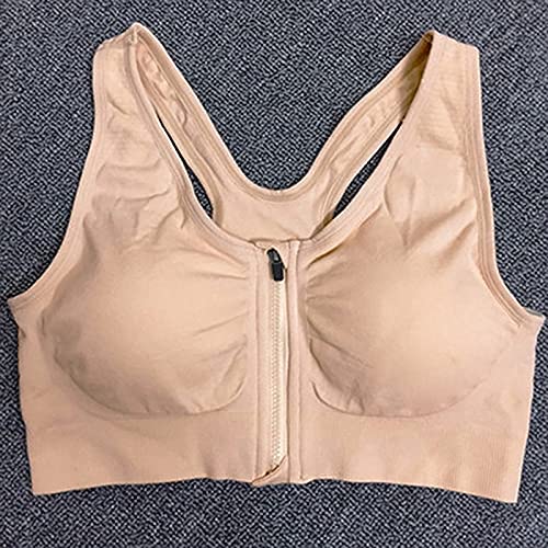 Sfit Sujetador Deportivo Mujer 2/3Pack Cierre Delantero Cremallera de Apertura Frontal Sujetador Alto ImpactoAlmohadilla Extraíble Sin Llantas Cómodo Ropa Mujer para Entrenamiento Yoga Físico