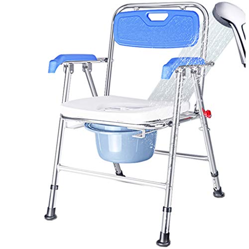 Silla cómoda de Altura Regulable médica, Silla de Ducha de Aluminio con Inodoro 100 kg de Capacidad