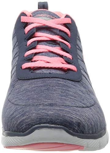 Skechers Flex Appeal 3.0-Insiders, Zapatillas Mujer, Multicolor (NVCL Black & Gray Mesh/Black Trim), 37 EU