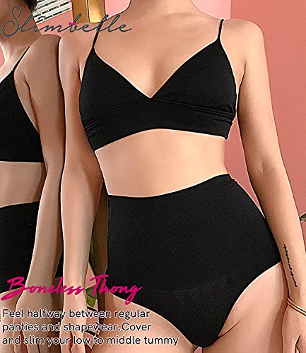 SLIMBELLE Fajas Tanga Invisible Braguita Moldeadora Thong Cintura Media para Mujer String Reductora sin Costuras Sexy Adelgazante Abdomen Elástico Shaping Lenceria-XL