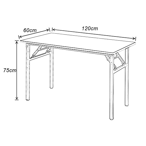 sogesfurniture Mesa Escritorio Plegable, 100x60 cm Mesa de Ordenador Escritorio de Oficina Mesa de Estudio Mesa de Comedor Plegable para Hogar Oficina, Picnic, Marrón&Negro, BHEU-AC5FB-100