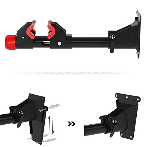 SONGMICS Soporte de Reparación de Bicicletas Montado en la Pared, Soporte de Almacenamiento de Bicicletas de Alta Resistencia, Rotación de 360 Grados, Soporte Extraíble, 2 Ménsula, Negro SBR08B