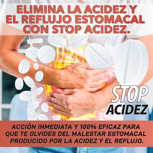 STOP ACIDEZ | Elimina y previene la Acidez y el Reflujo Estomacal | Acción Inmediata | Elimina el reflujo y el malestar de estómago | Mejora la salud digestiva | 60U sabor frutos rojos