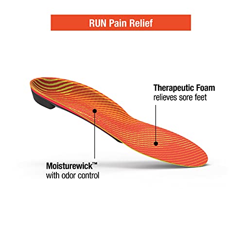 Superfeet RUN Pain Relief Plantillas Cómodas, Para Aliviar el Dolor, Unisexo, Naranja (42-44 EU)