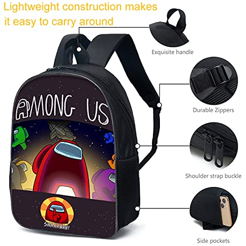 Syijupo Mochila Among Us, Mochilas escolares para niños Mochila escolar de juego de hombre lobo Mochila escolar de dibujos animados para niños Estudiantes de primaria y secundaria