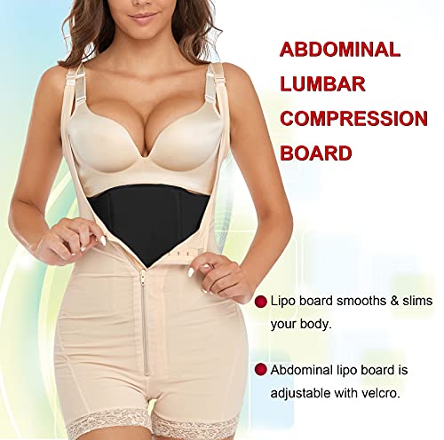 Tablero abdominal 360 Lipo Foam Ab Board Post Cirugía Liposucción Cintura Envoltura del vientre Junta para Recuperación Lipo (Negro, Talla Única Cintura 24"-33")