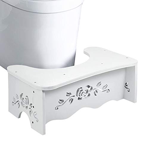 Taburete para Inodoro, Taburete WC Antiestreñimiento Taburete Fisiológico de Baño Taburete de Baño Blanco, para Contra Hemorroides Estreñimiento Colon Irritable Flatulencias