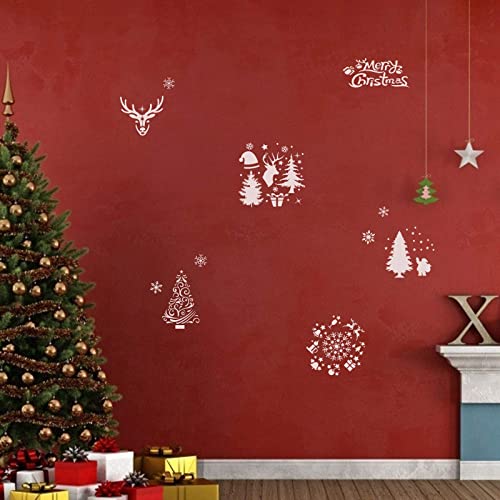 TAZEMAT 30 Hojas Navidad Plantillas para Pintar Plantilla Navideña para Manualidades DIY Artesanía Sténcil para Dibujar Papá Noel Árbol de Navidad sobre Papel Ventana Madera Reutilizable 13 × 13cm