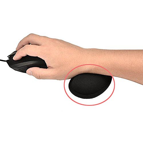 Teclado del Resto de Muñeca ,Cojín de Ratón del Resto de Muñeca,Ratón Teclado de muñeca Resto, Apoyo para oficina, ordenador, durable cómodo la escritura alivio del dolor, 2 pcs Negro