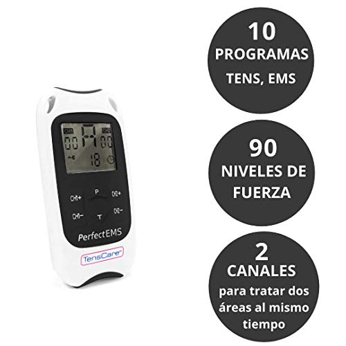 TensCare Perfect EMS - Electroestimulador Muscular con Programas TENS. Tonificación y Relajación Musculares.