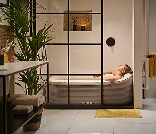 Tubble® Royale Bañera Hinchable - Bañera Plegable Cómoda - Calidad Premium - 255 litros - Spa Tamaño Adulto - Ambiente Taupe